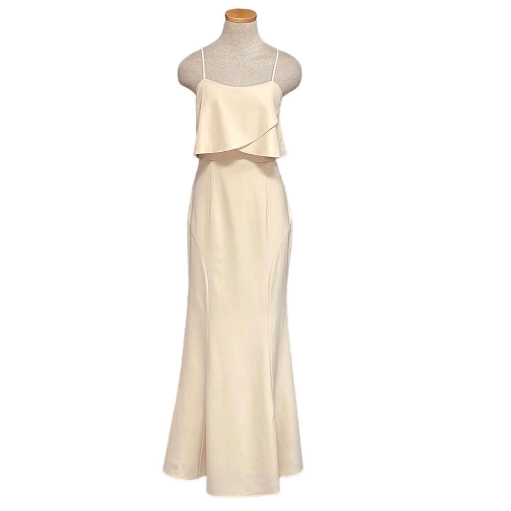 Jarlo Dress Ball Gown Sleeveless Maxi Beige Size 9-10